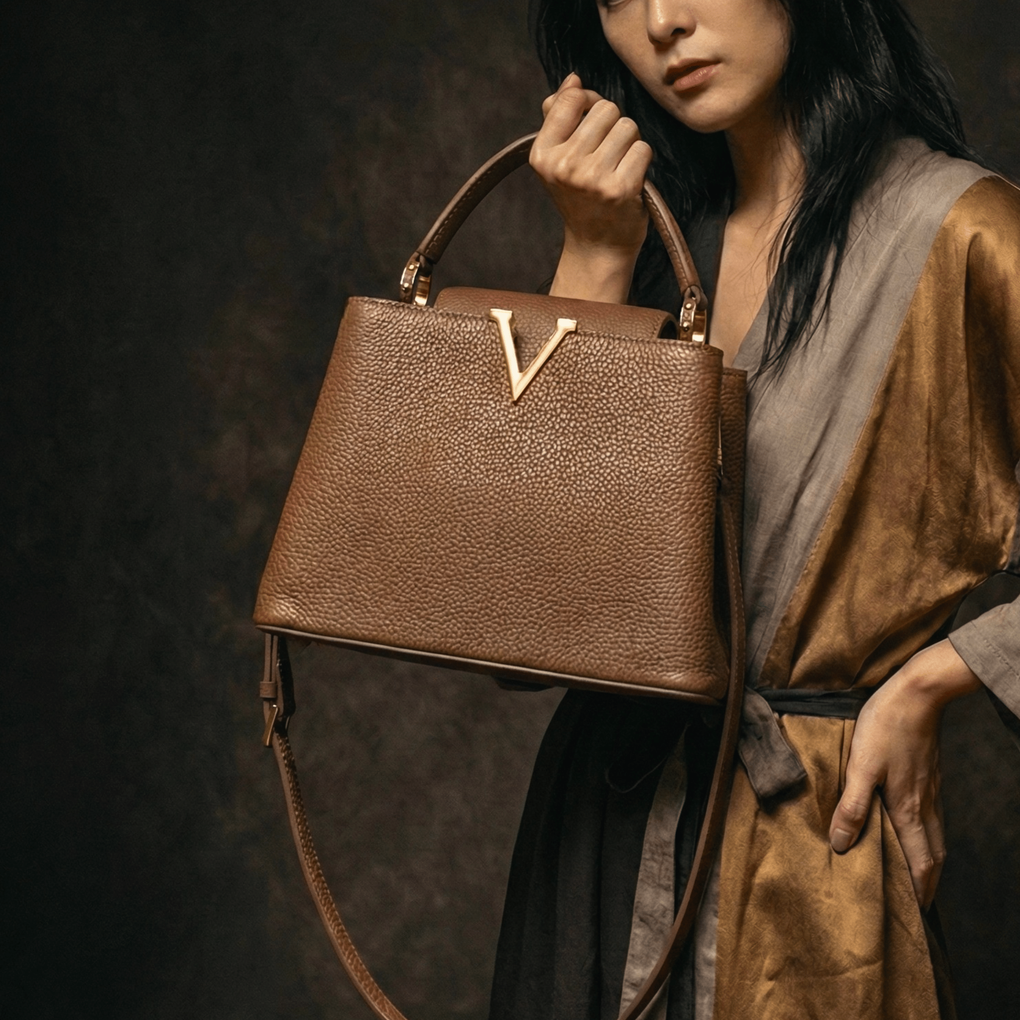 Luxe Pebbled Handbag 7009 BR - Sawa.pkWomen footwear shoes affordable