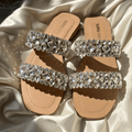 Crystal Embellished Double-Strap Slides 622 G - Sawa.pkWomen footwear shoes affordable