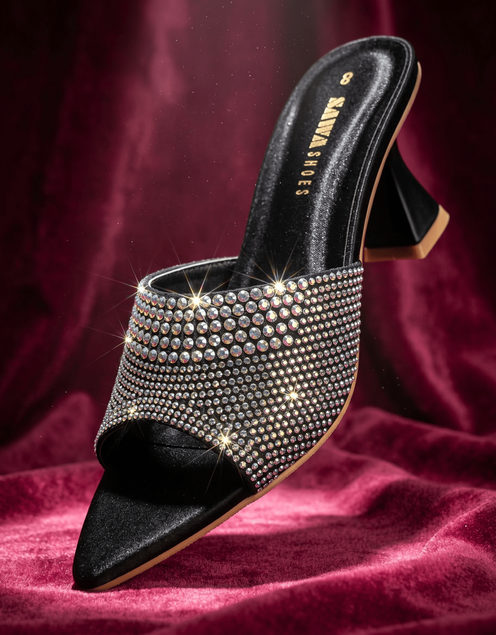 Onyx Shimmer Heeled Heels 503 BK - Sawa.pkWomen footwear shoes affordable