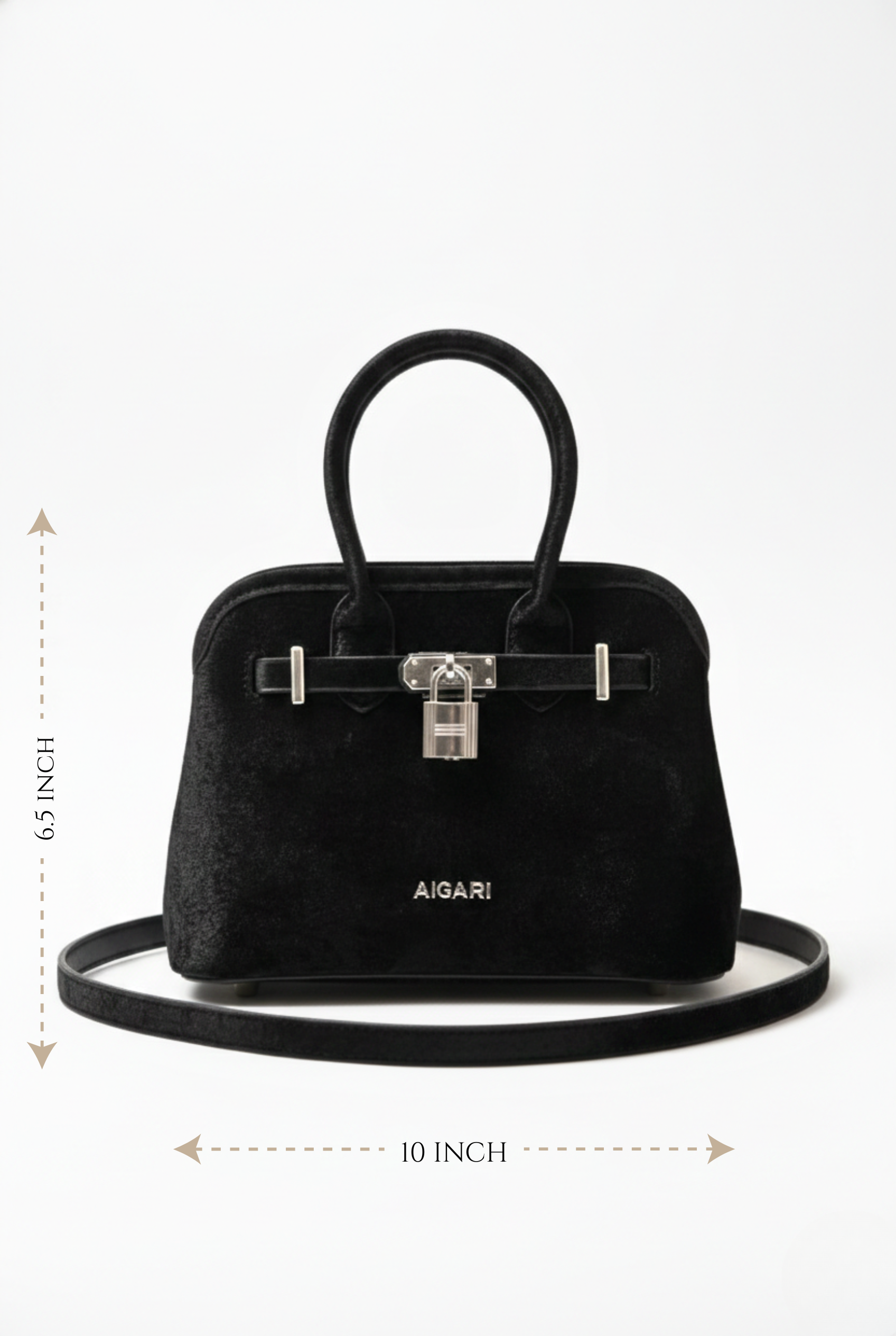Black Signature Padlock Satchel GZ2283
