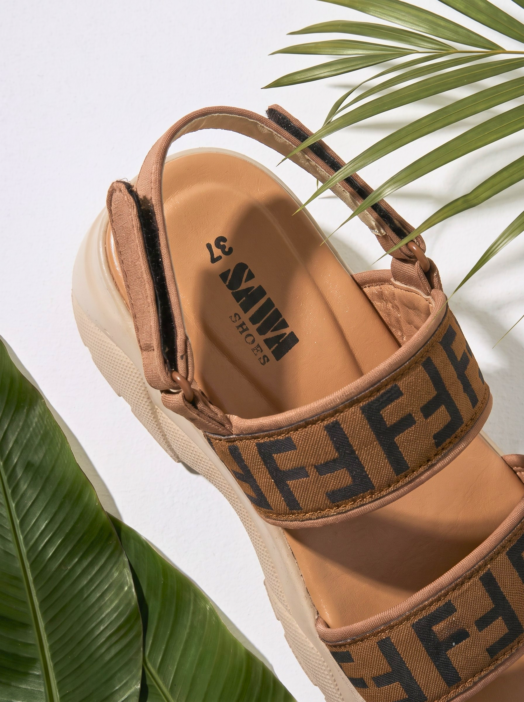 Chunky Monogram Strappy Sandals 477 F
