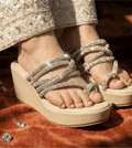 SPARKLING WEDGE KOLHAPURIS 726 F - Sawa.pkWomen footwear shoes affordable