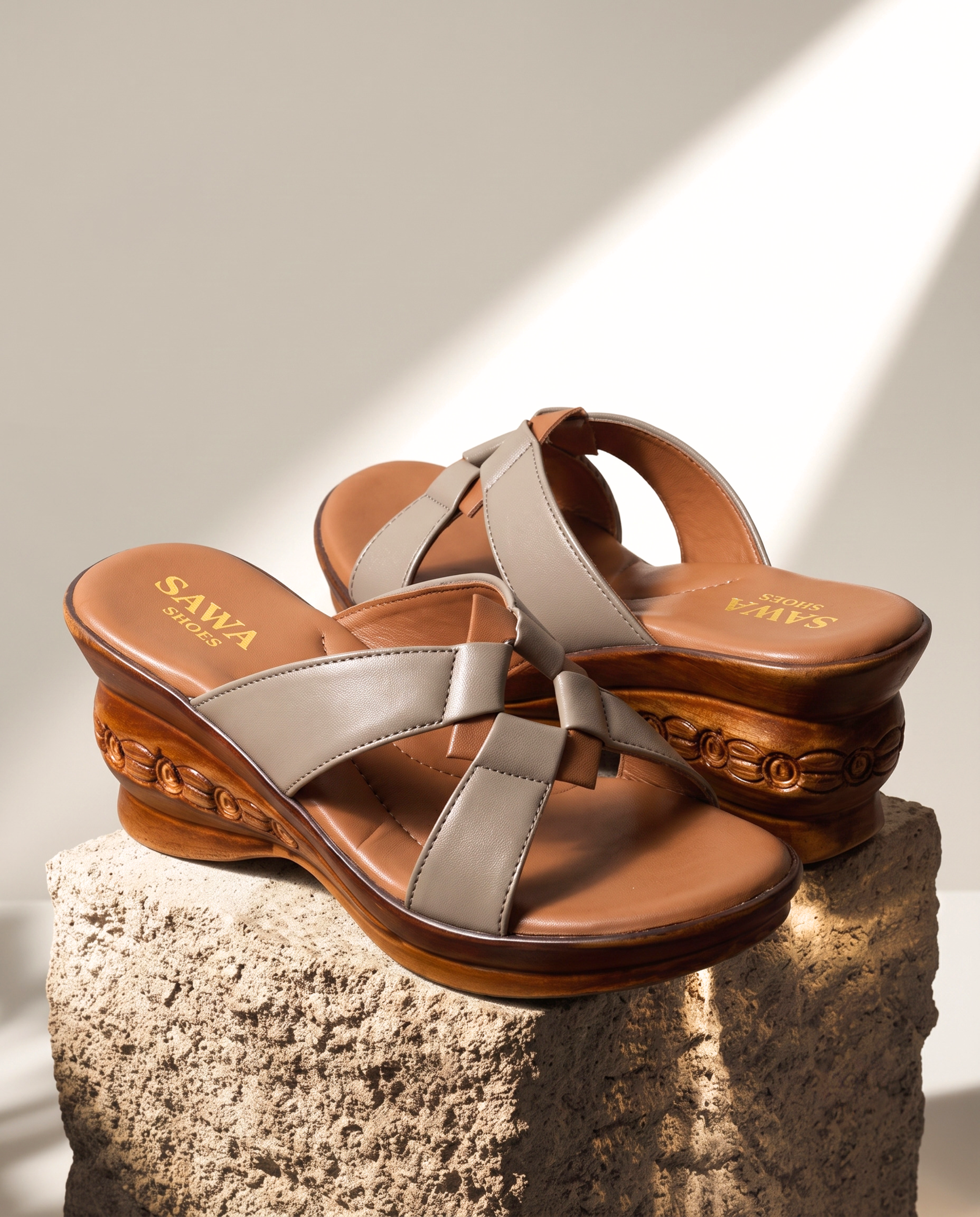 Brown Casual Wedges 444 BR