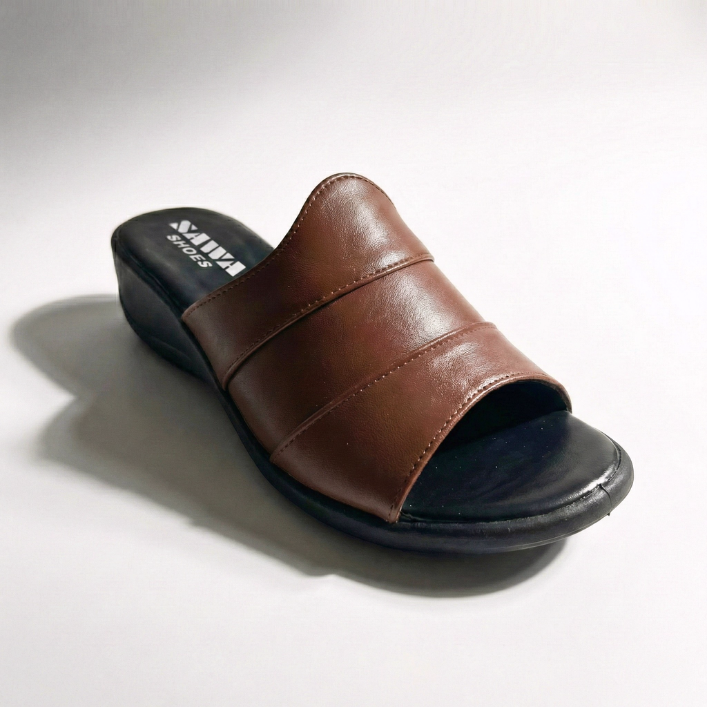 MAHOGANY WEDGE SLIDES 642 BR