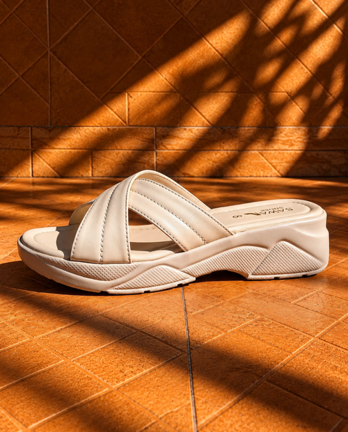 Beige Casual Slippers 493 F