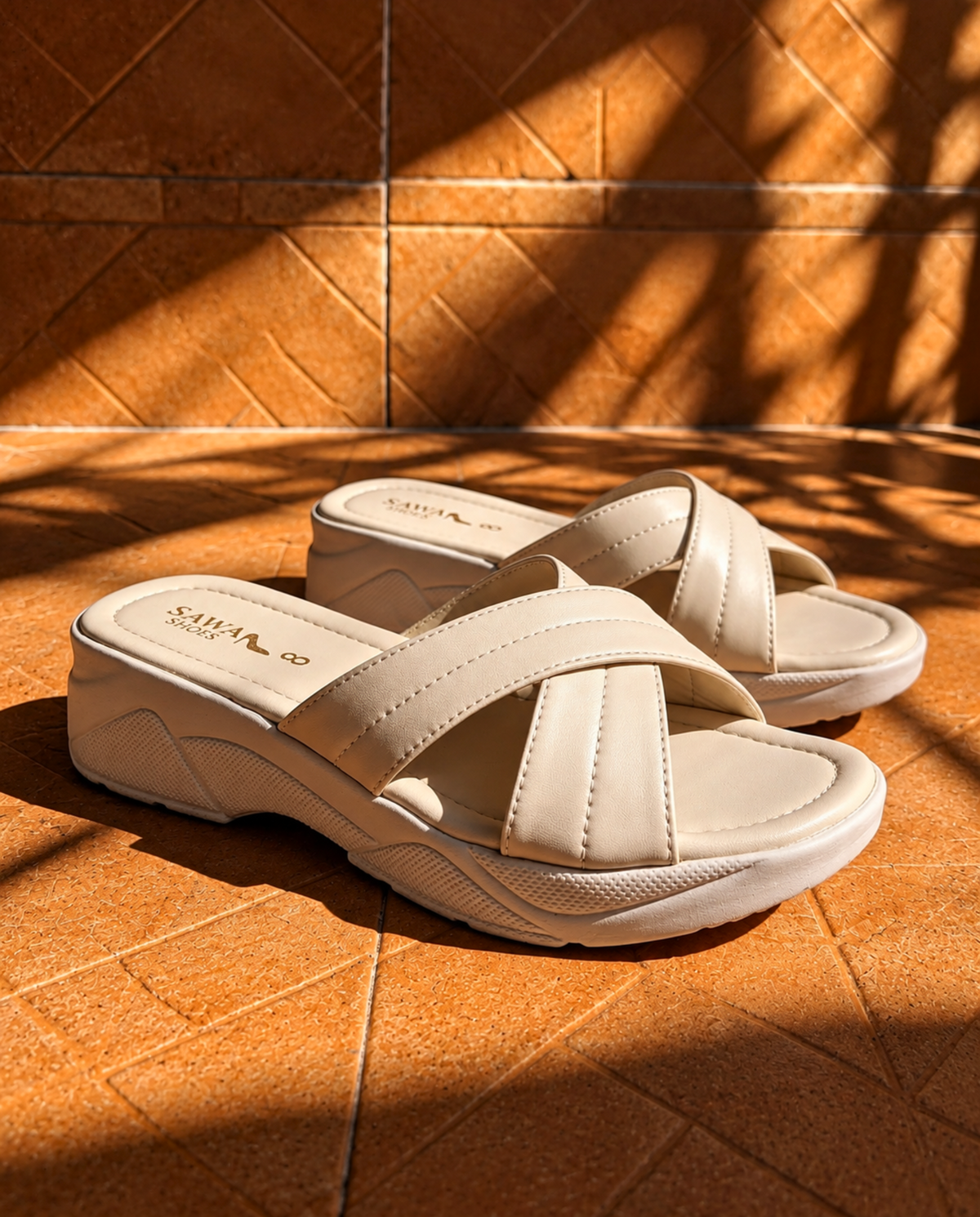 Beige Casual Slippers 493 F