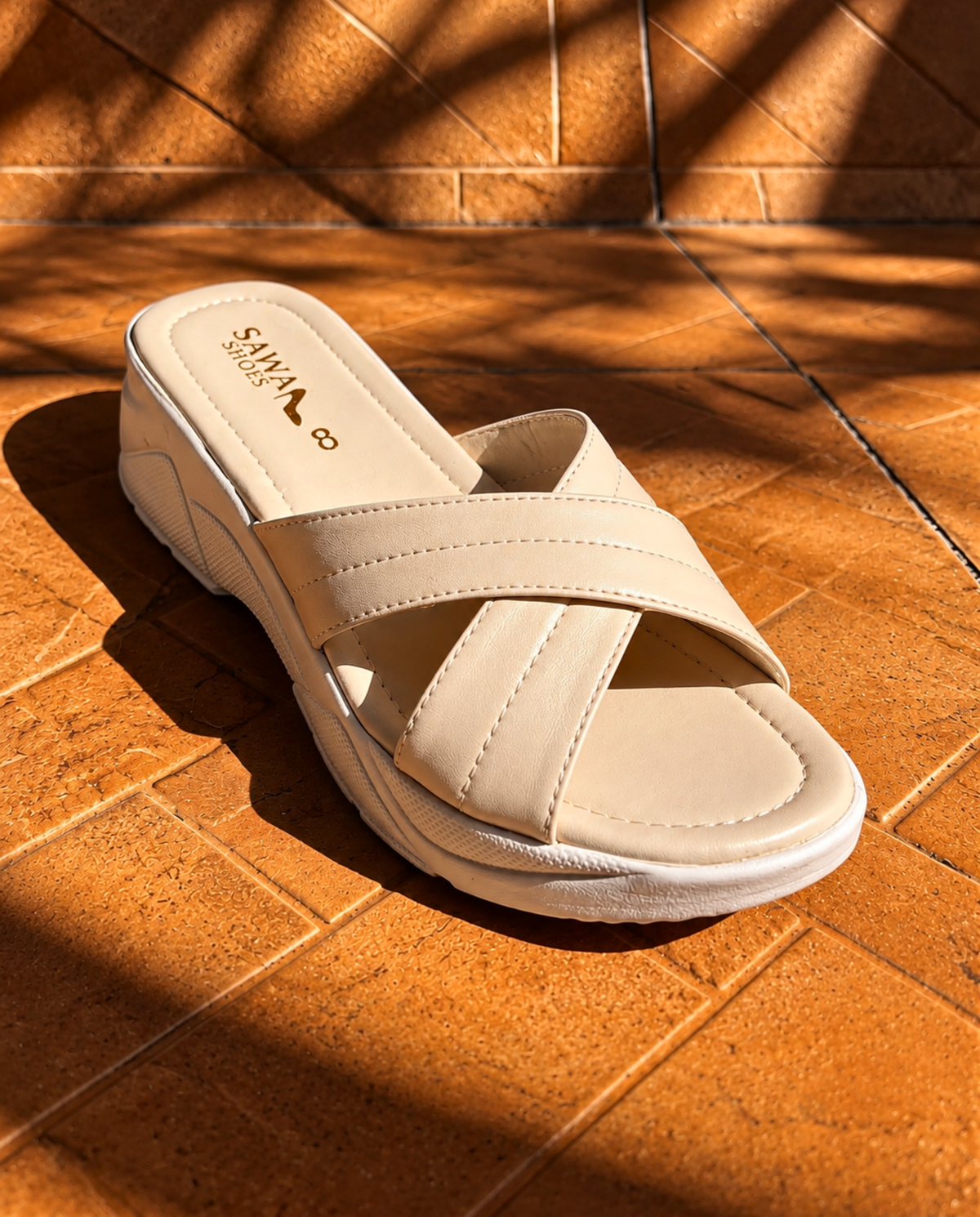 Beige Casual Slippers 493 F