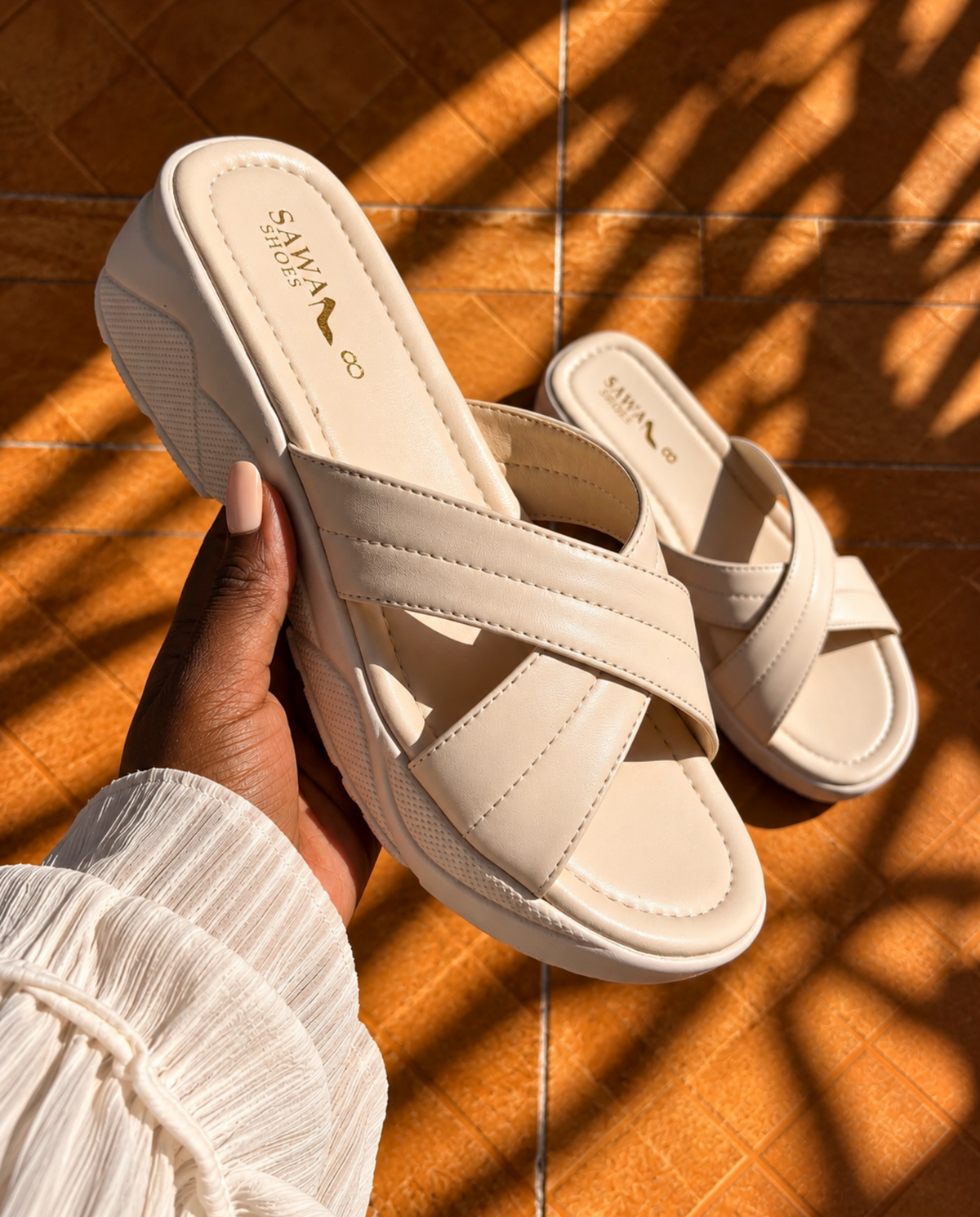 Beige Casual Slippers 493 F