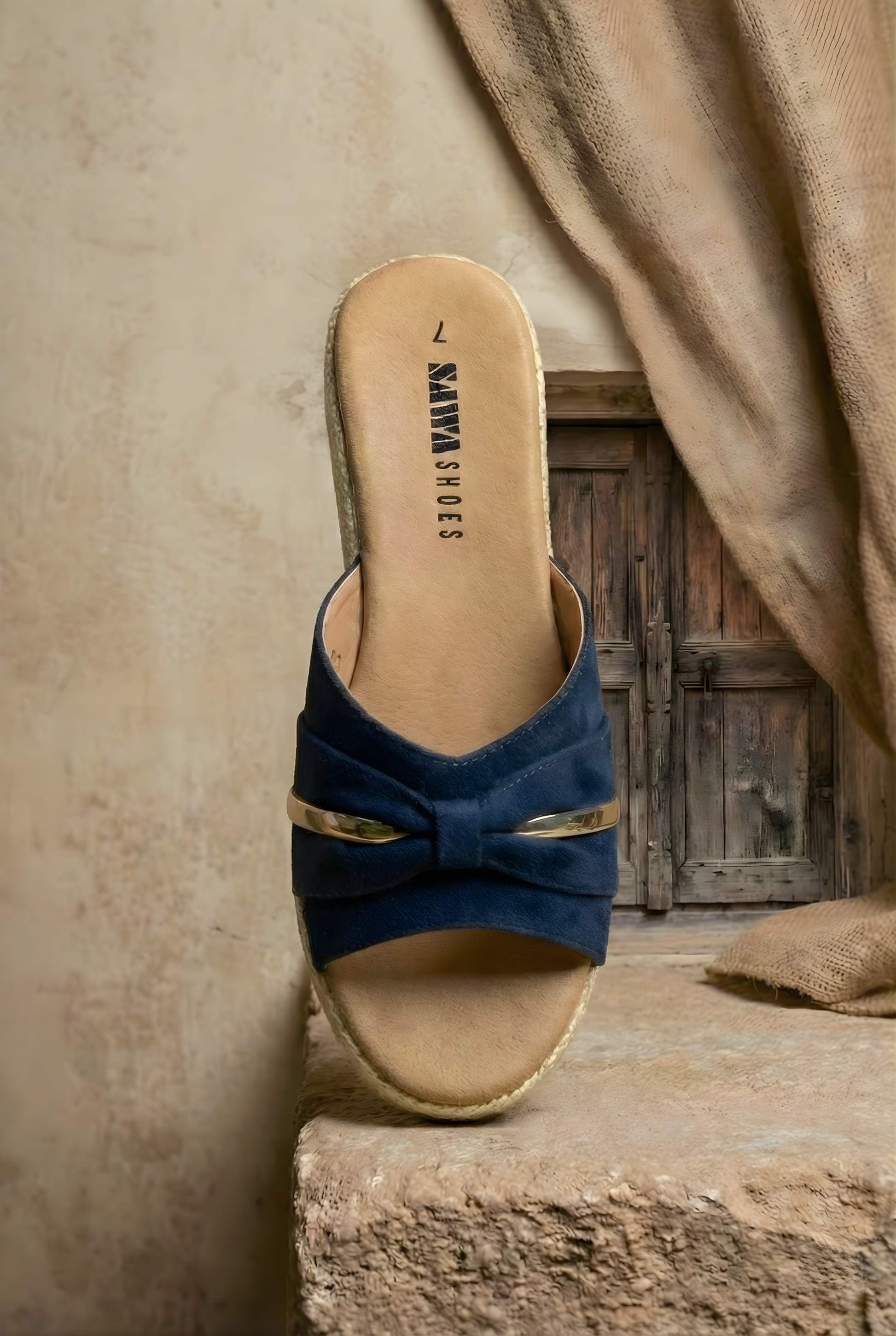 NAVY PLATFORM SANDALS 764 BL