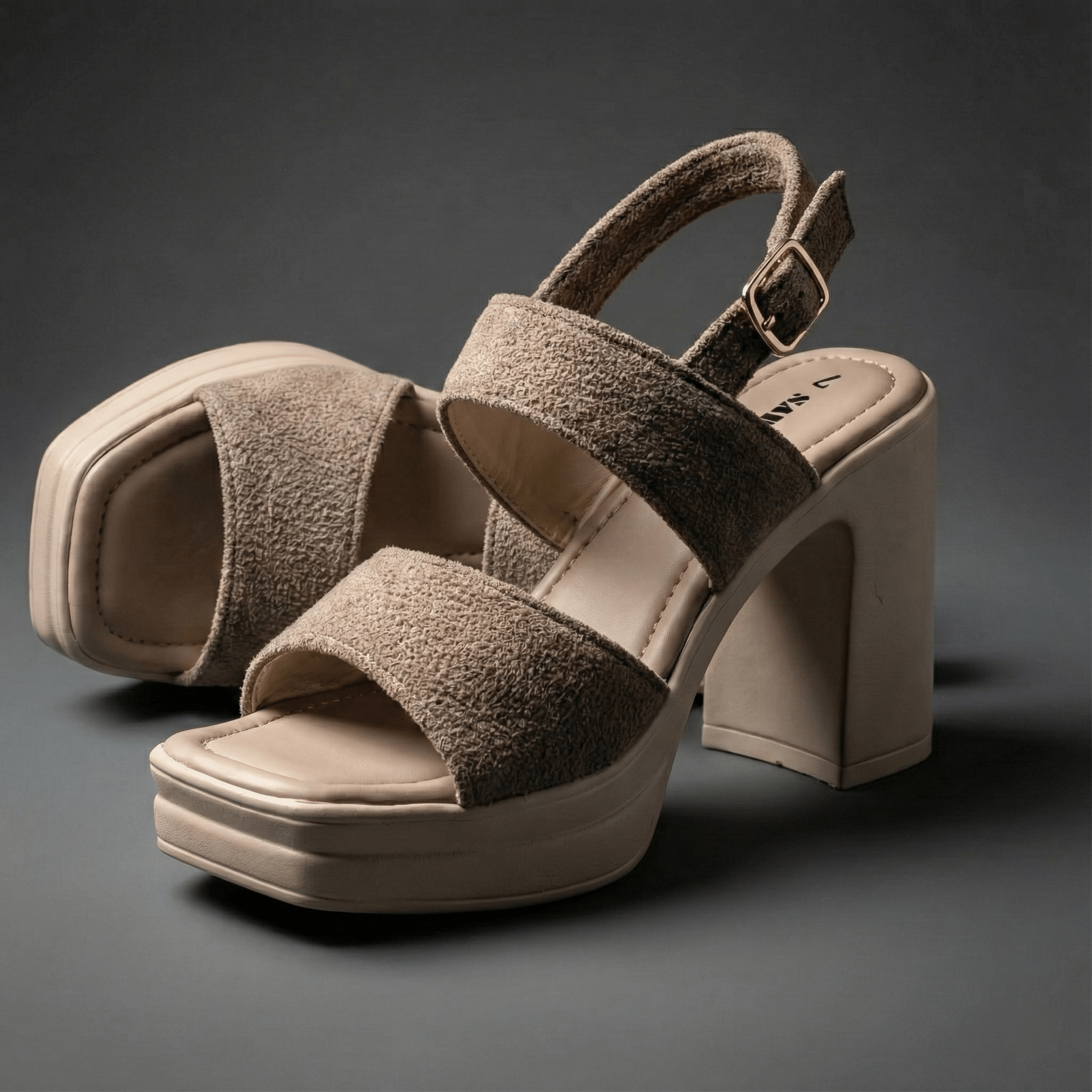 TAUPE PLATFORM SANDALS 758 BR - Sawa.pkWomen footwear shoes affordable
