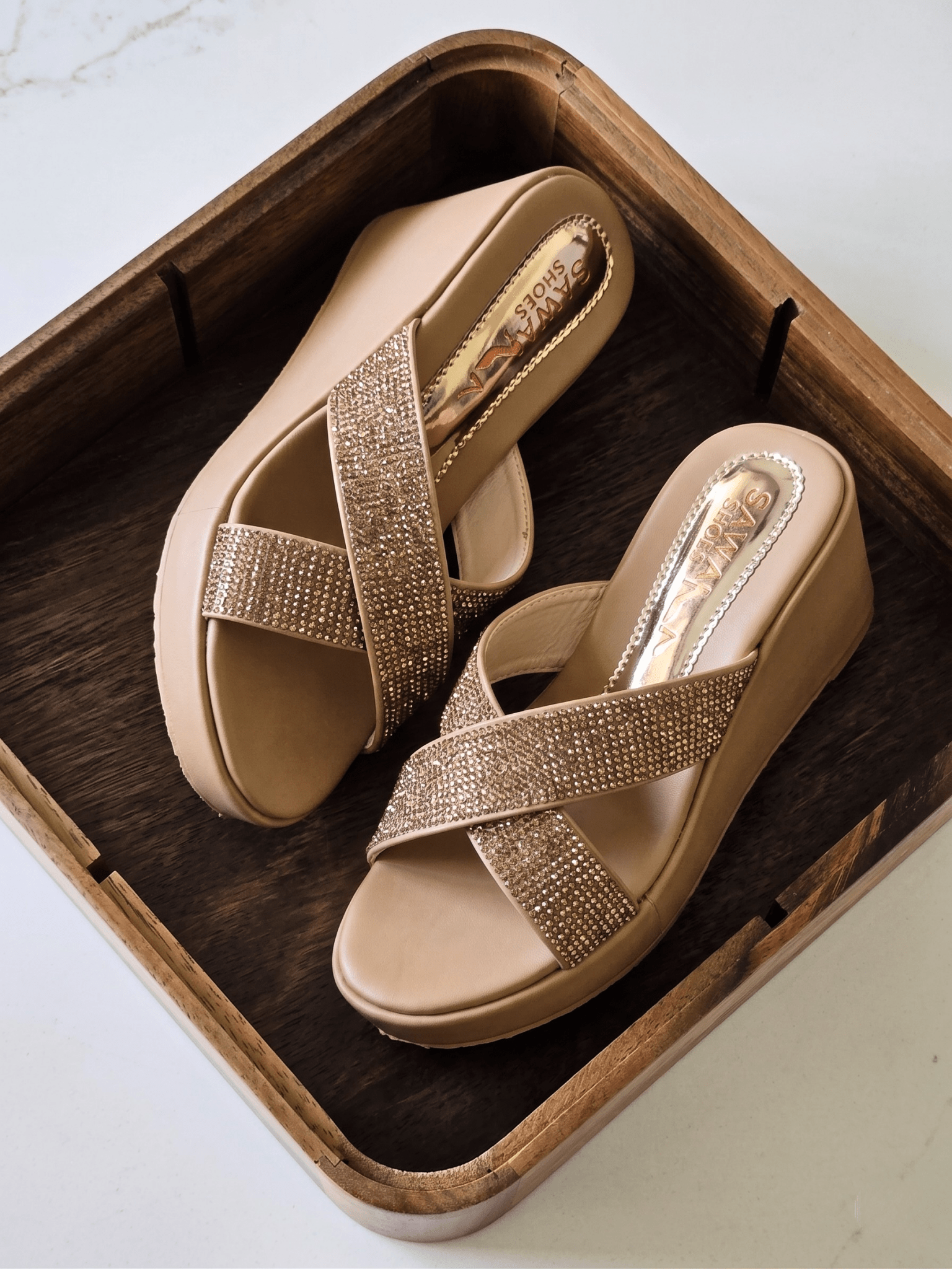 GOLDEN FANCY WEDGES 704 G - Sawa.pkWomen footwear shoes affordable