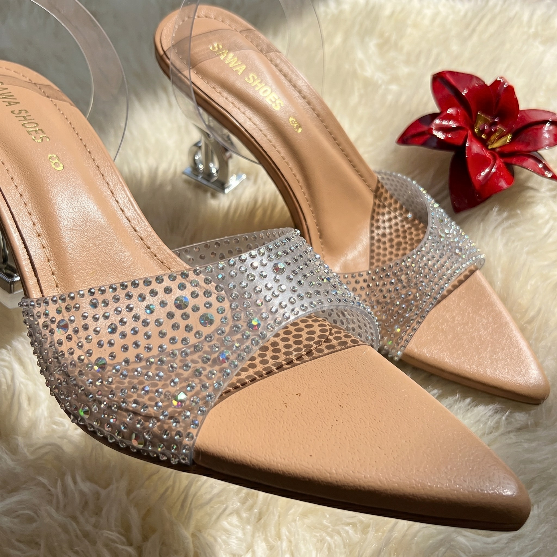 Crystal Sculptural Slingback 512 F