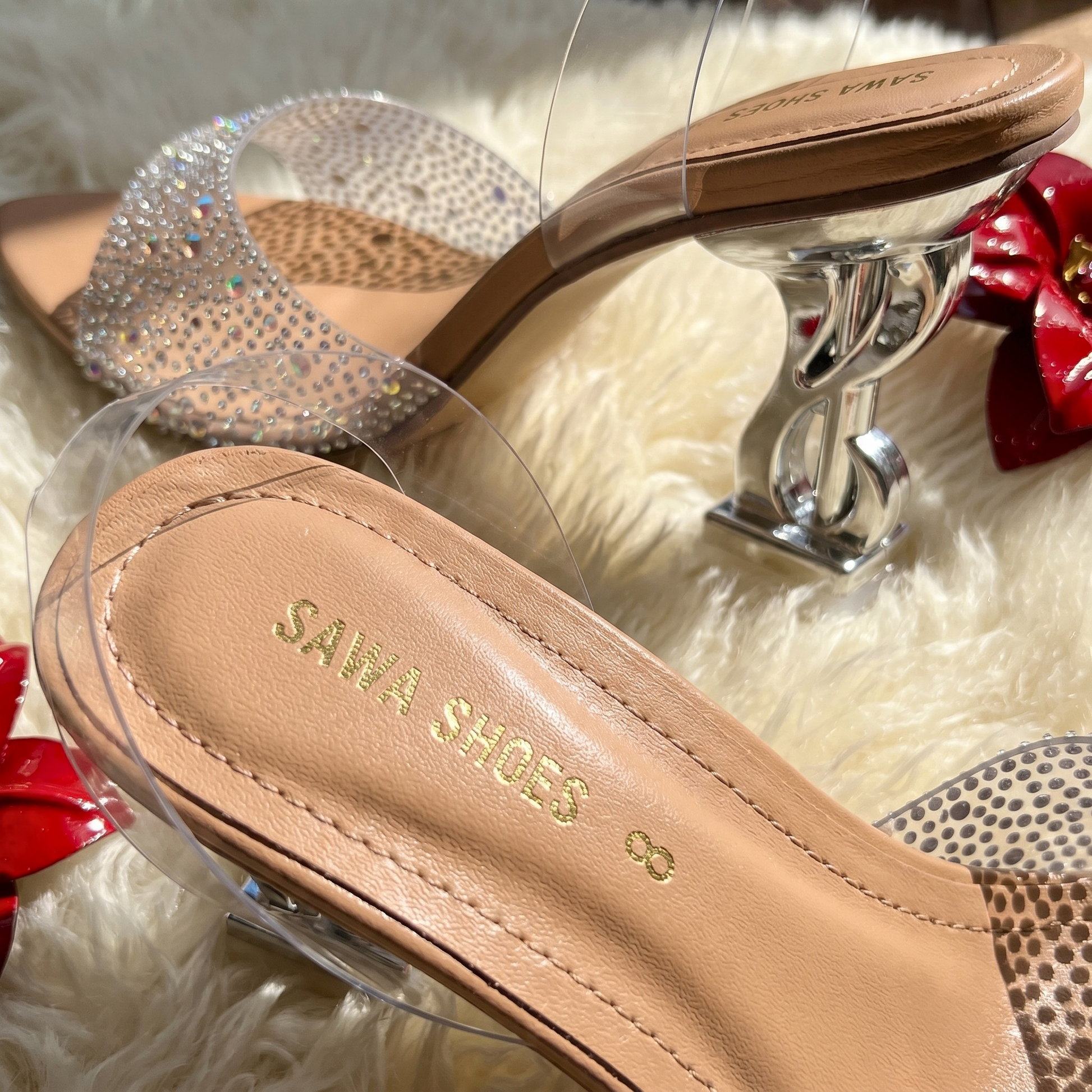 Crystal Sculptural Slingback 512 F