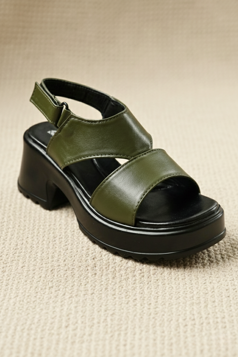 OLIVE PLATFORM SANDALS 730 GN
