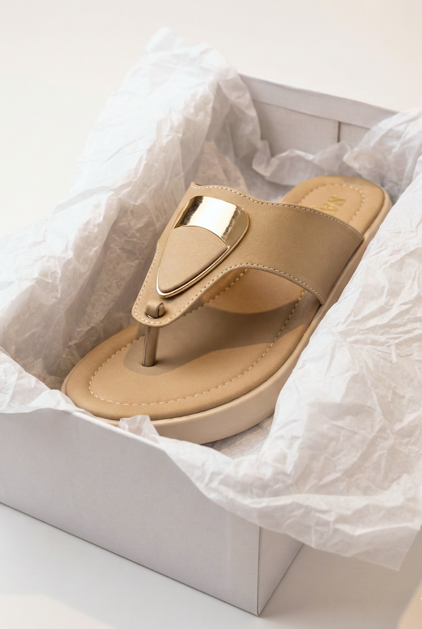 CREAM GOLD TOE-POST 417F