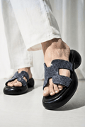SPARKLING PLATFORM SLIDES 481 BK - Sawa.pkWomen footwear shoes affordable