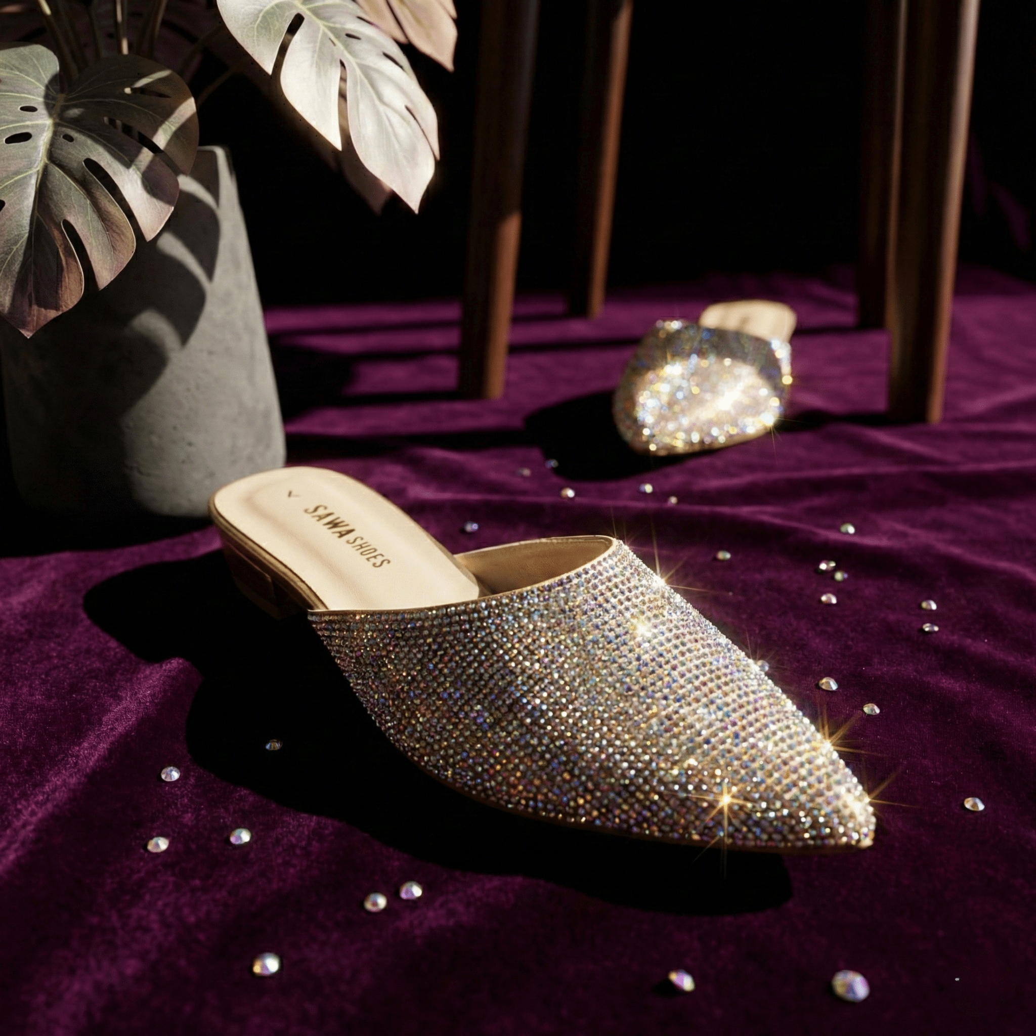 Starry Crystal Mules 511 G - Sawa.pkWomen footwear shoes affordable