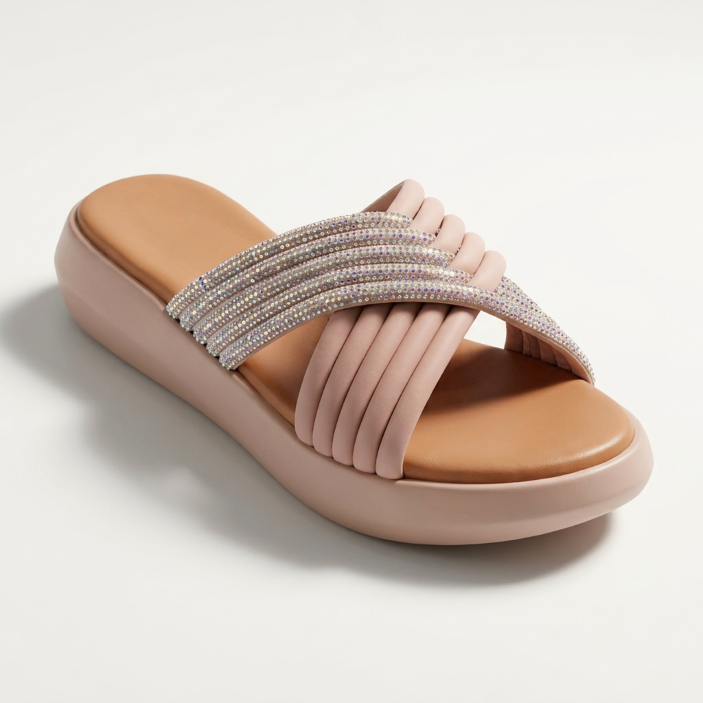 Shimmer & Strut Padded Slides 468 F