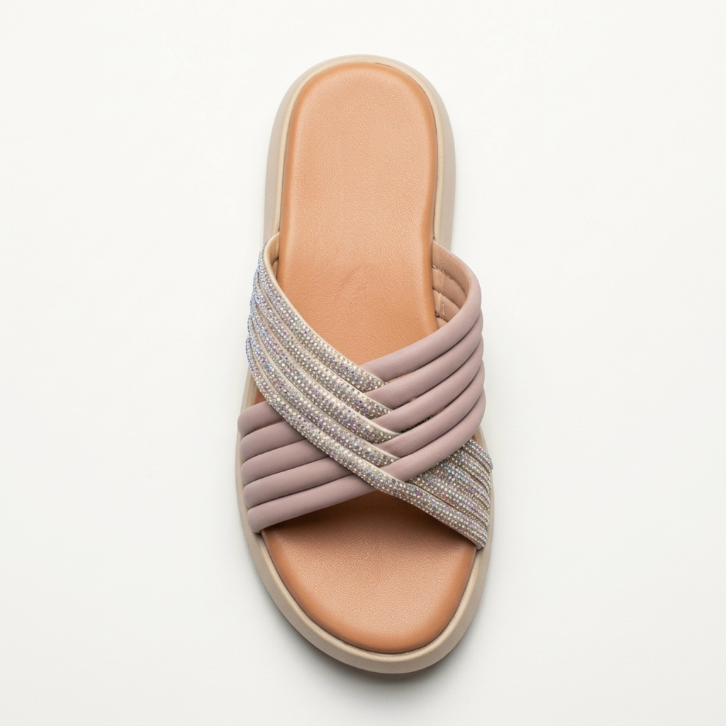 Shimmer & Strut Padded Slides 468 F