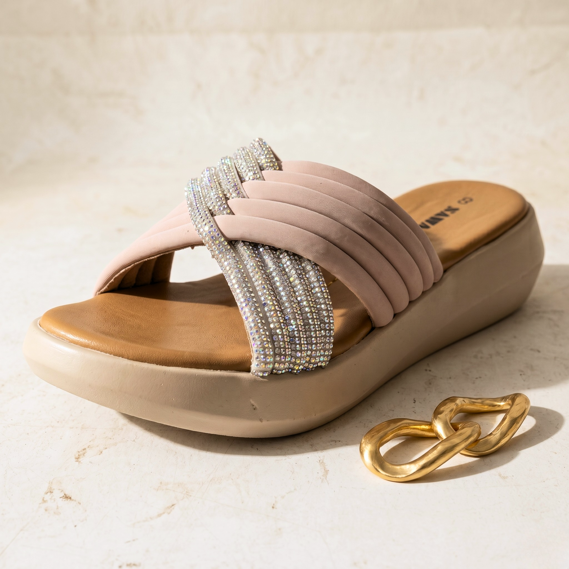 Shimmer & Strut Padded Slides 468 F