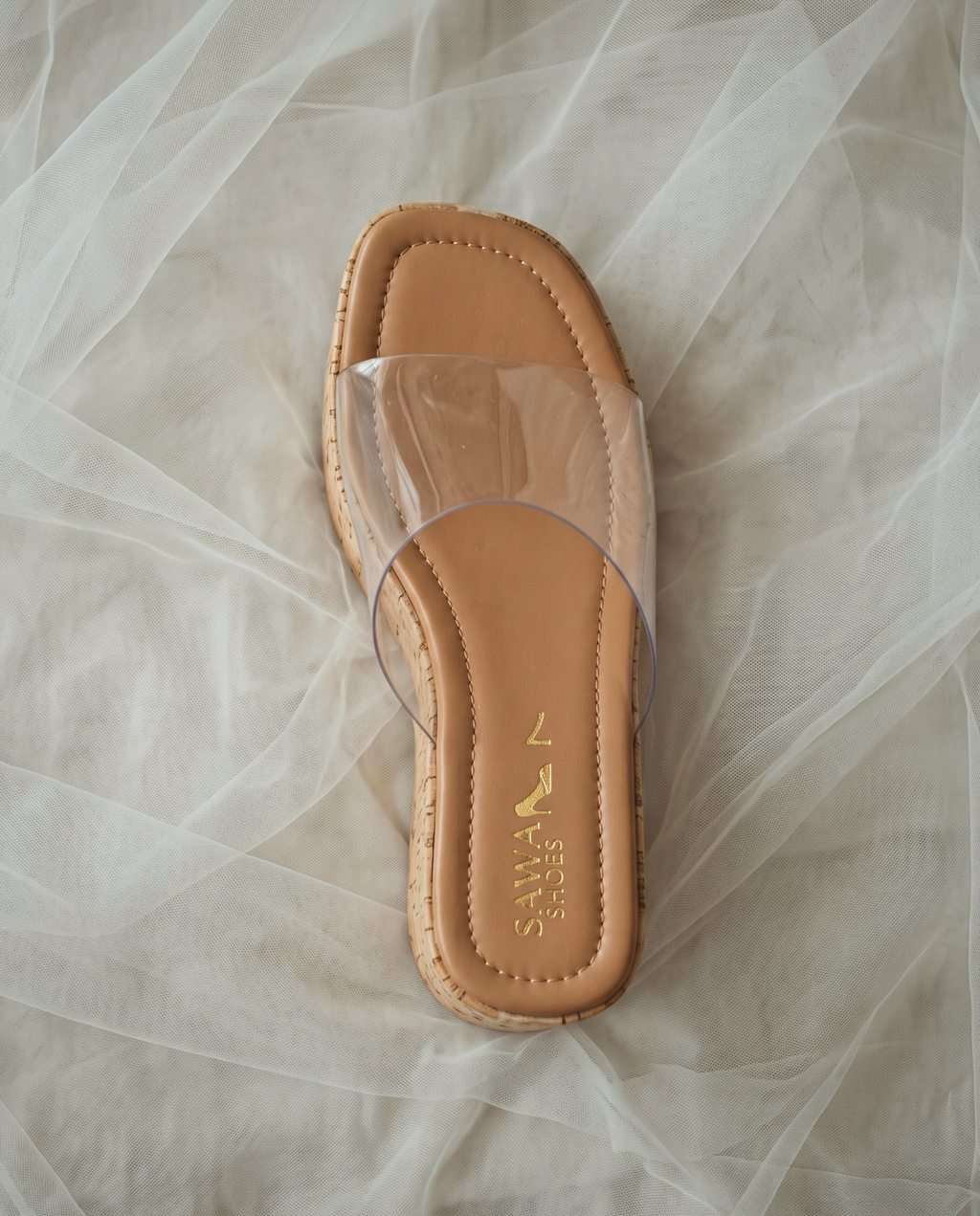 Clear Strap Cork Wedges 735 W