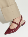Studded Patent Slingback Heels 103 MR