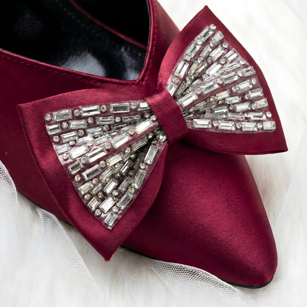 EMBELLISHED SATIN MULES 657 MR