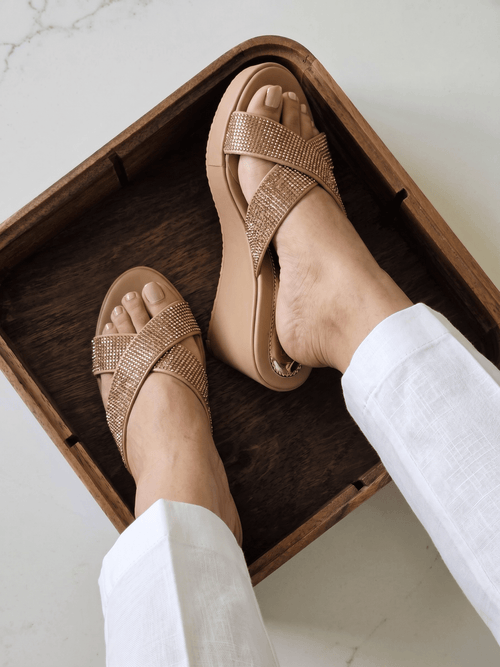 GOLDEN FANCY WEDGES 704 G - Sawa.pkWomen footwear shoes affordable