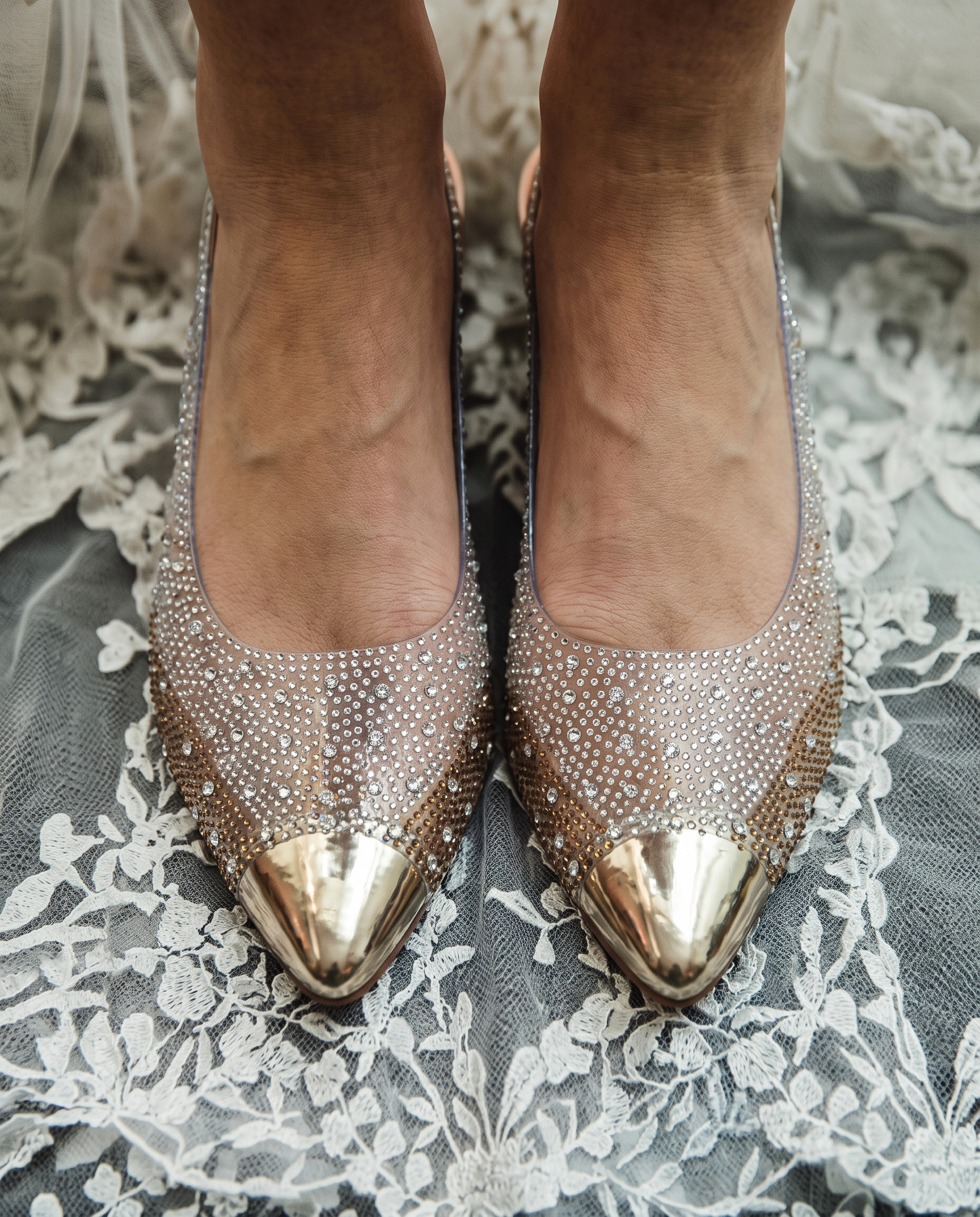 Sparkling Transparent Slingback Heels 644 S