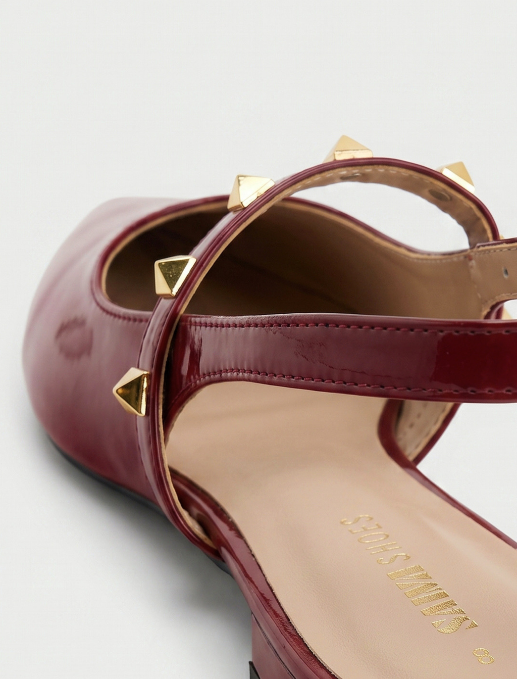 Studded Patent Slingback Heels 103 MR