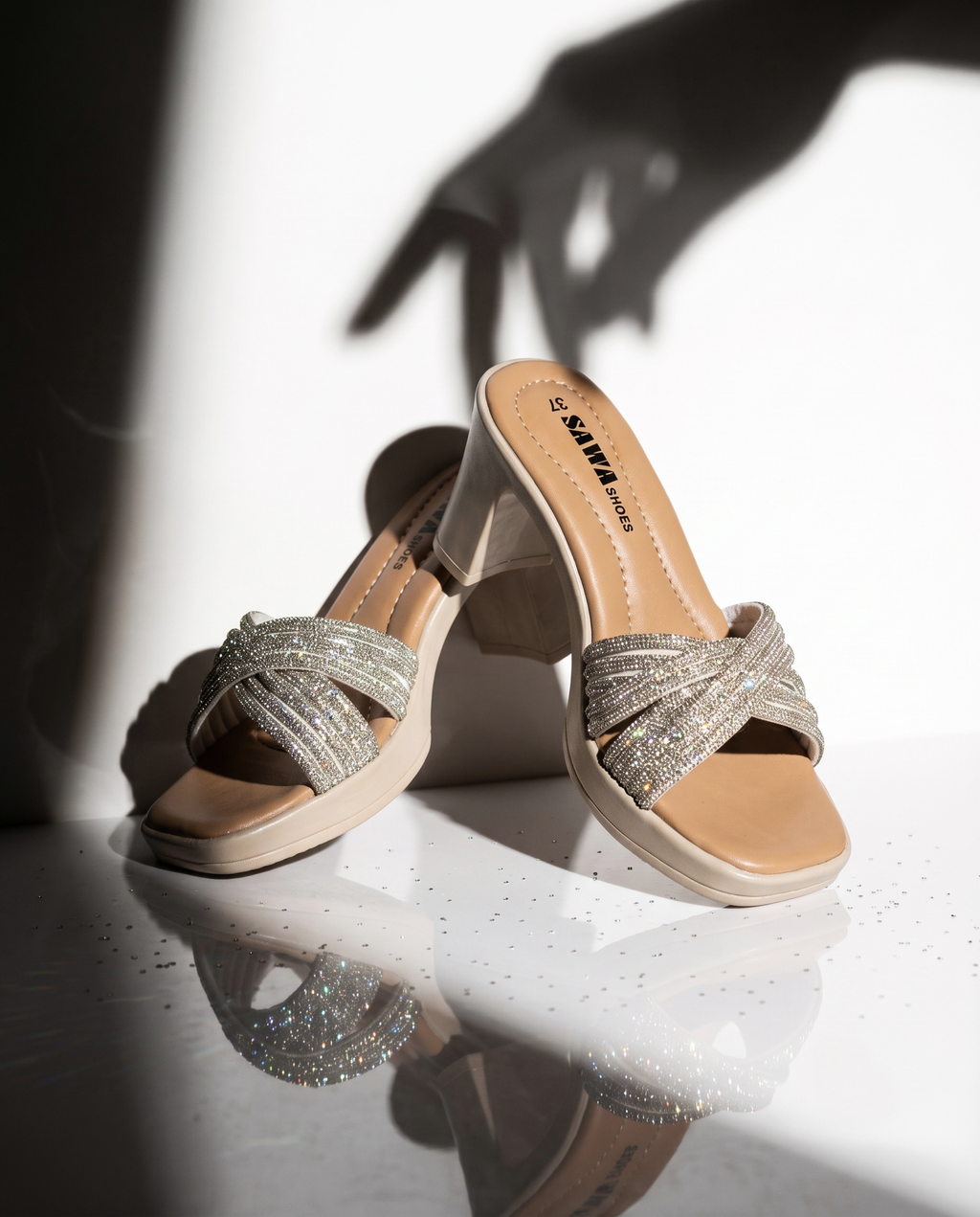 Sparkling Block Heels 747 S