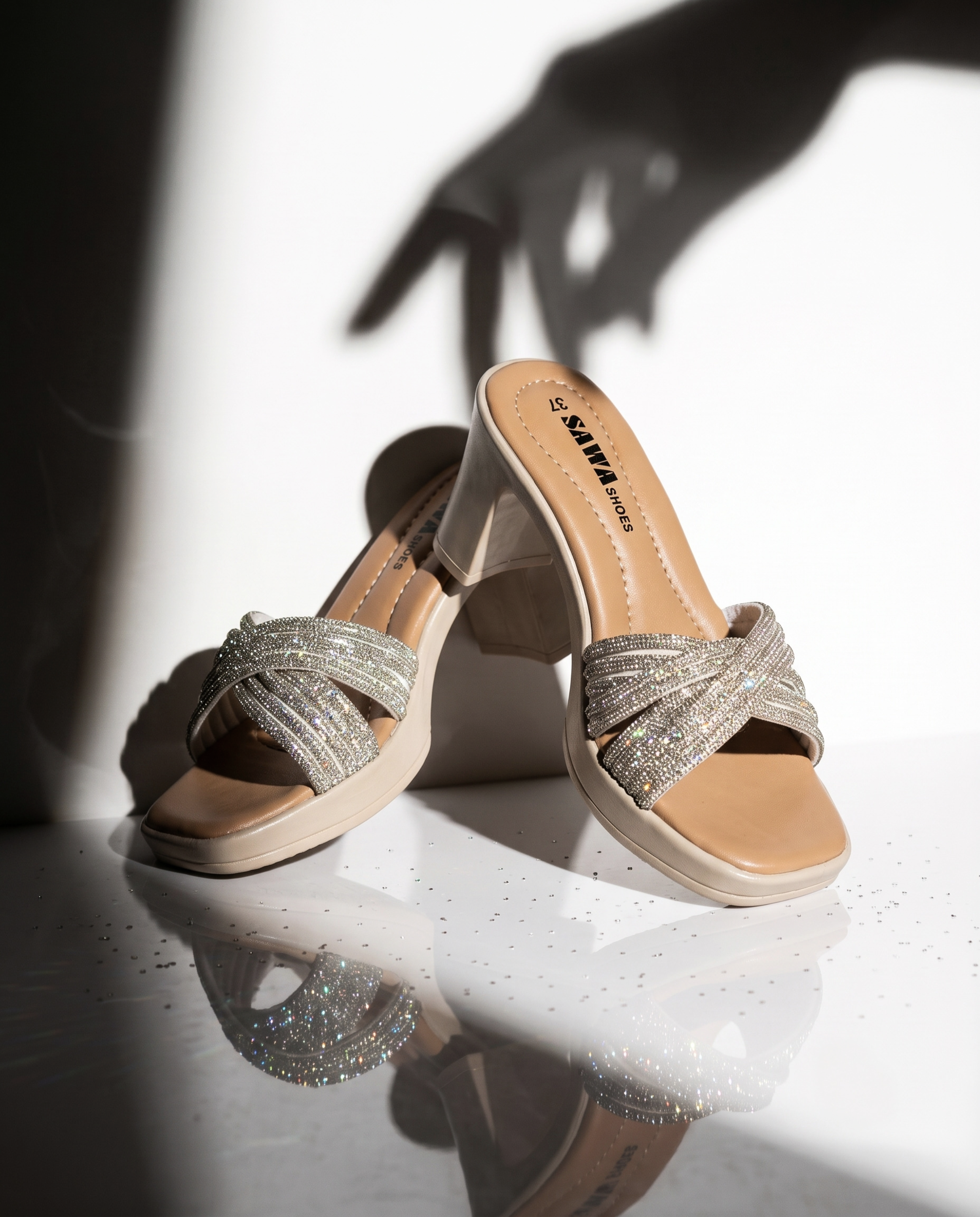Sparkling Block Heels 747 S