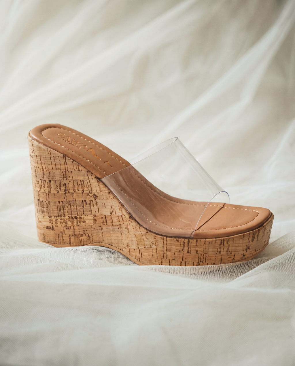 Clear Strap Cork Wedges 735 W