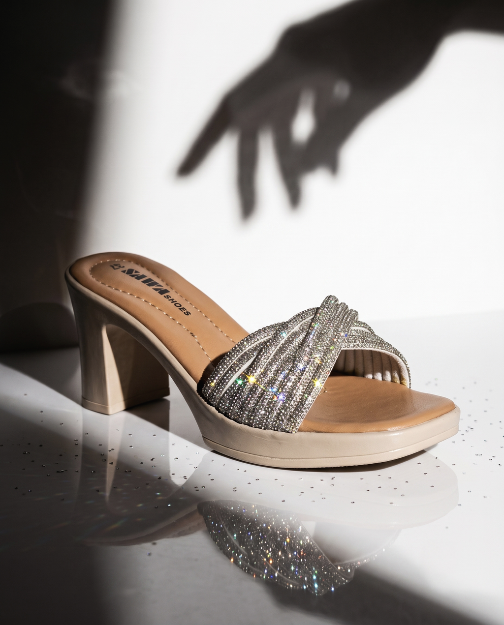 Sparkling Block Heels 747 S