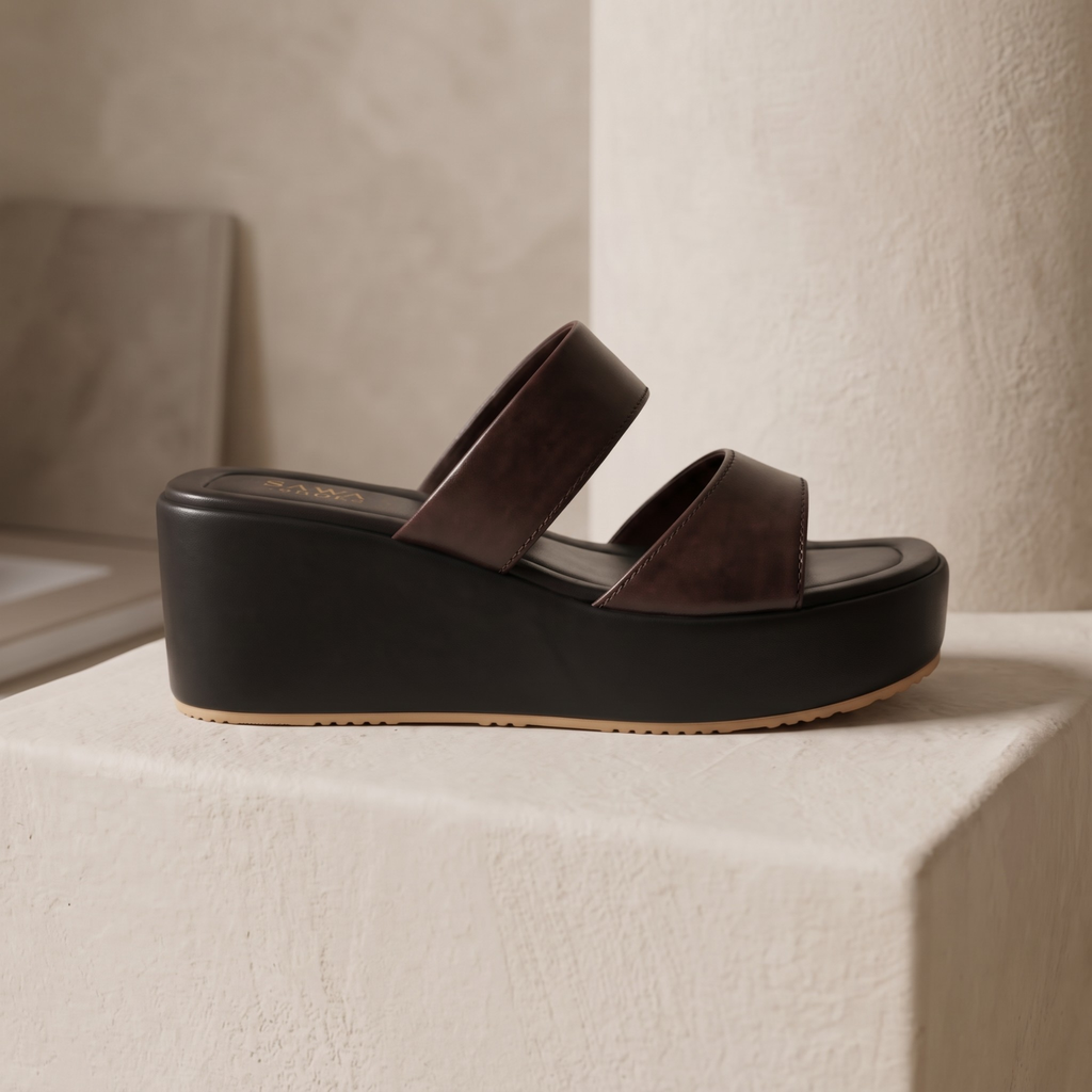 Dark Brown Platform Wedges W790