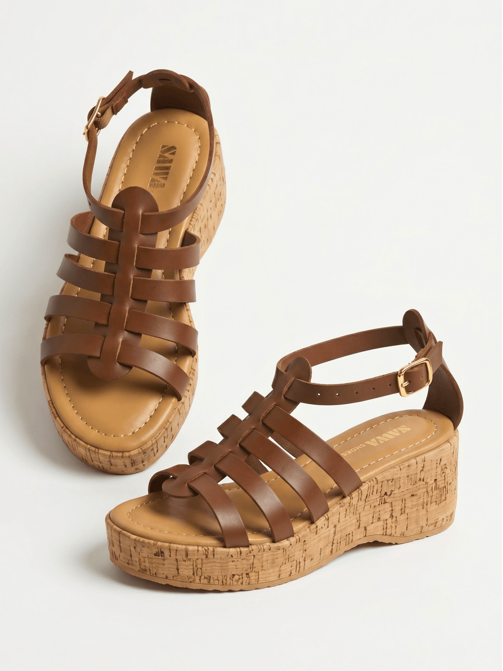 Strappy Cork Gladiator Platforms 748 BR - Sawa.pkWomen footwear shoes affordable