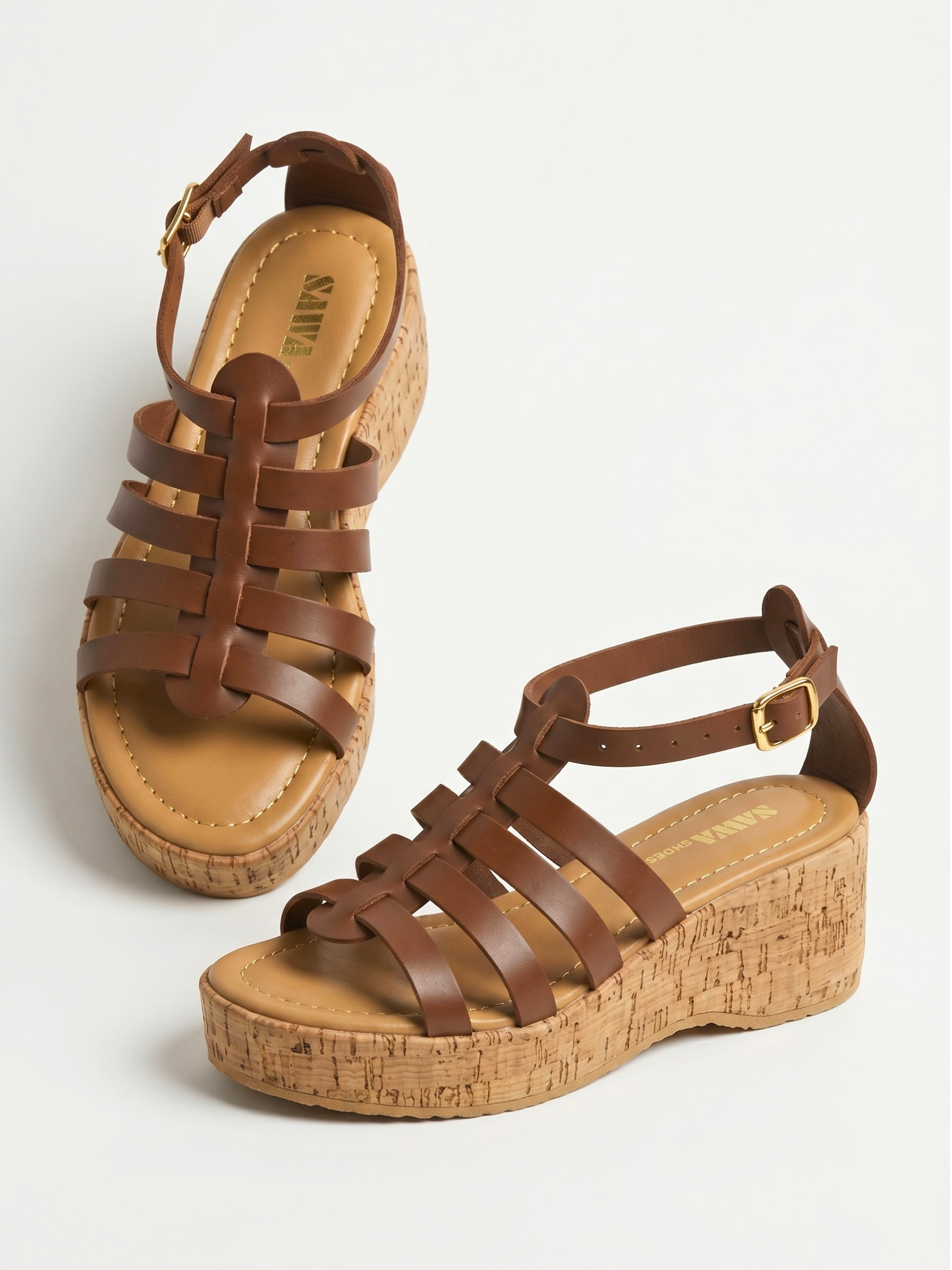 Strappy Cork Gladiator Platforms