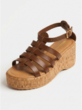 Strappy Cork Gladiator Platforms 748 BR - Sawa.pkWomen footwear shoes affordable