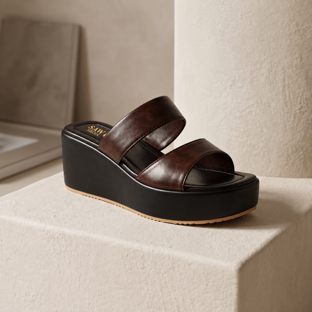 Dark Brown Platform Wedges W790