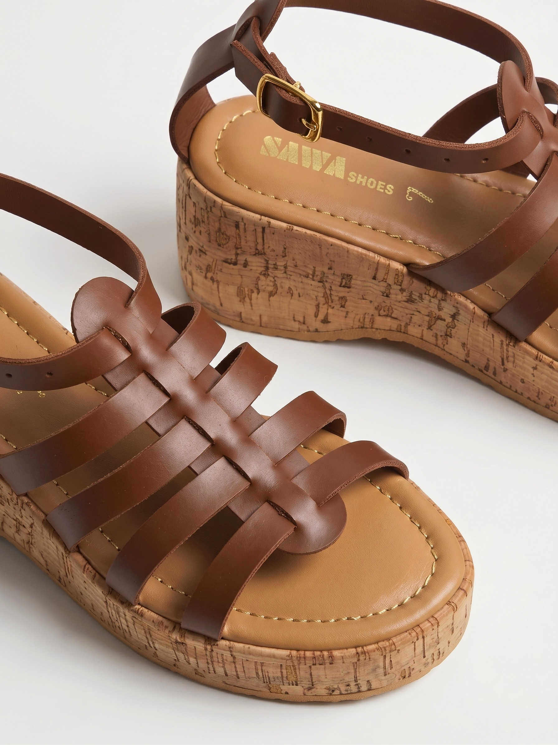 Strappy Cork Gladiator Platforms
