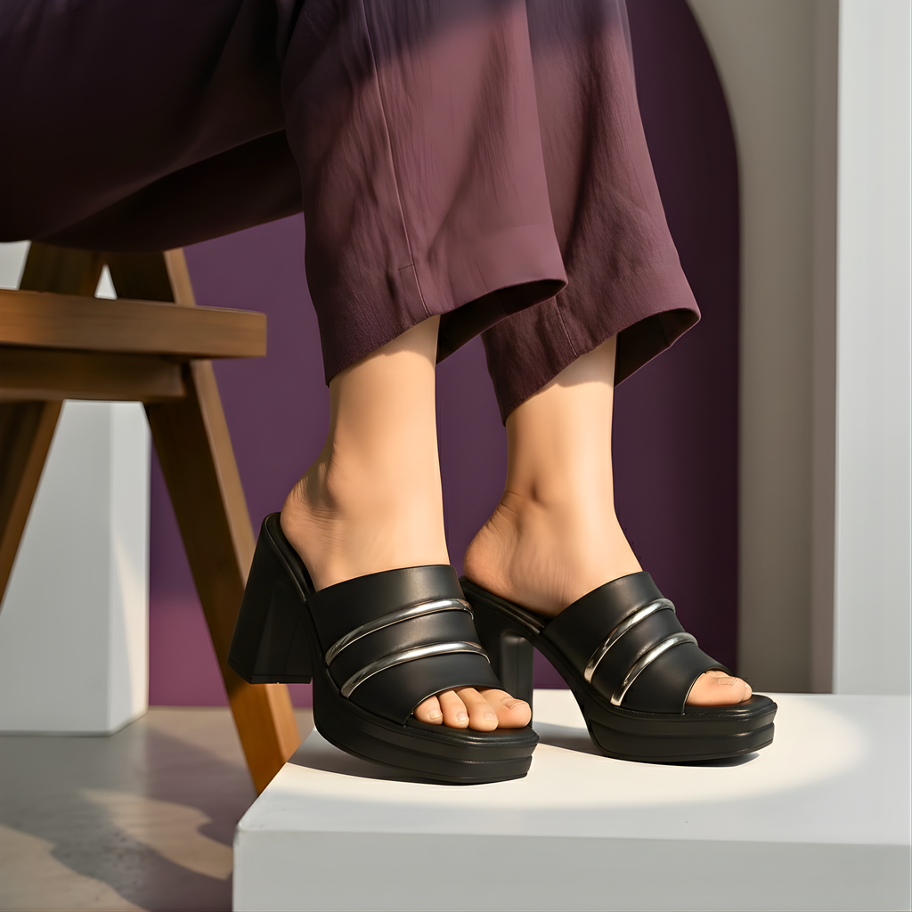 BLACK BLOCK HEELS 701 BK