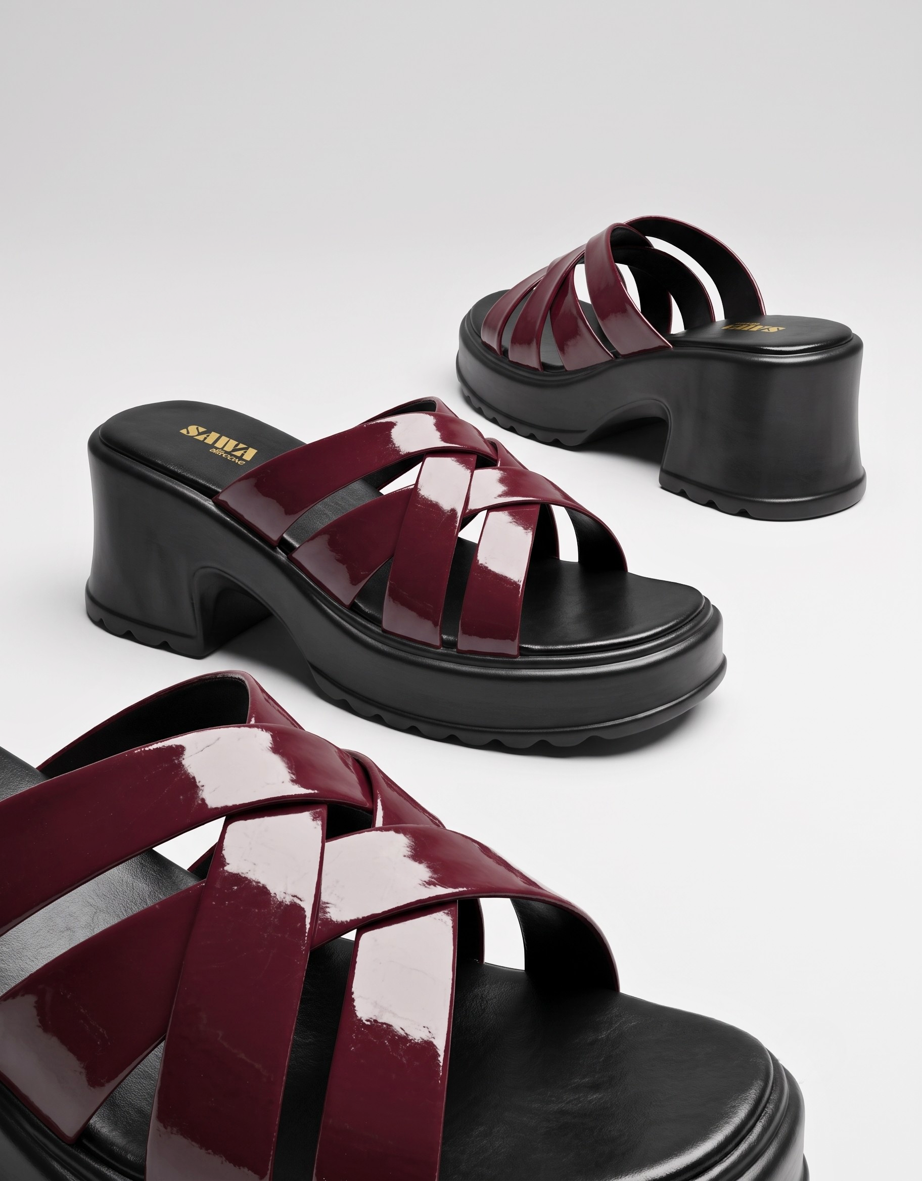 Burgundy Comfort Platform Heels 728 MR
