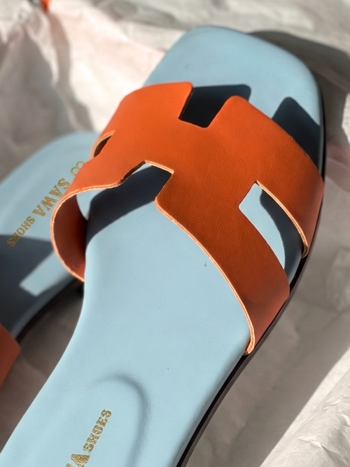Orange H-Cutout Flat Sandals 2525 O