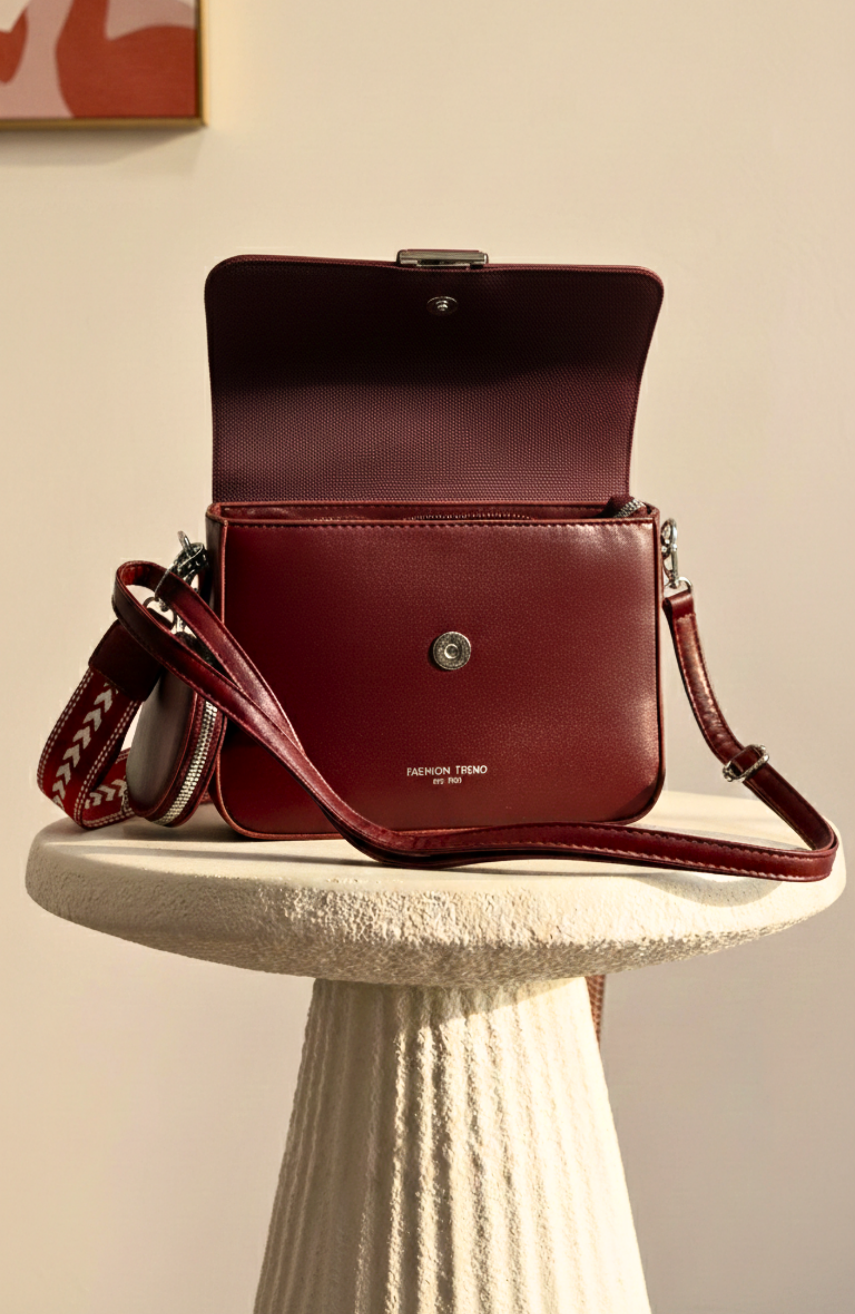 Burgundy Crossbody Utility Set 7284 MR