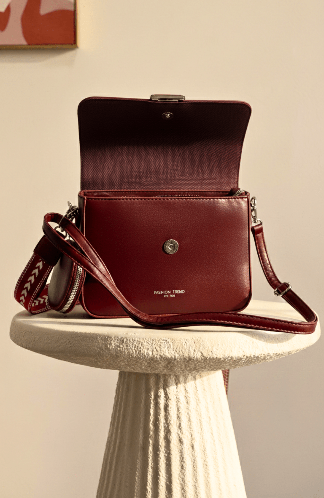 Burgundy Crossbody Utility Set 7284 MR - Sawa.pkWomen footwear shoes affordable