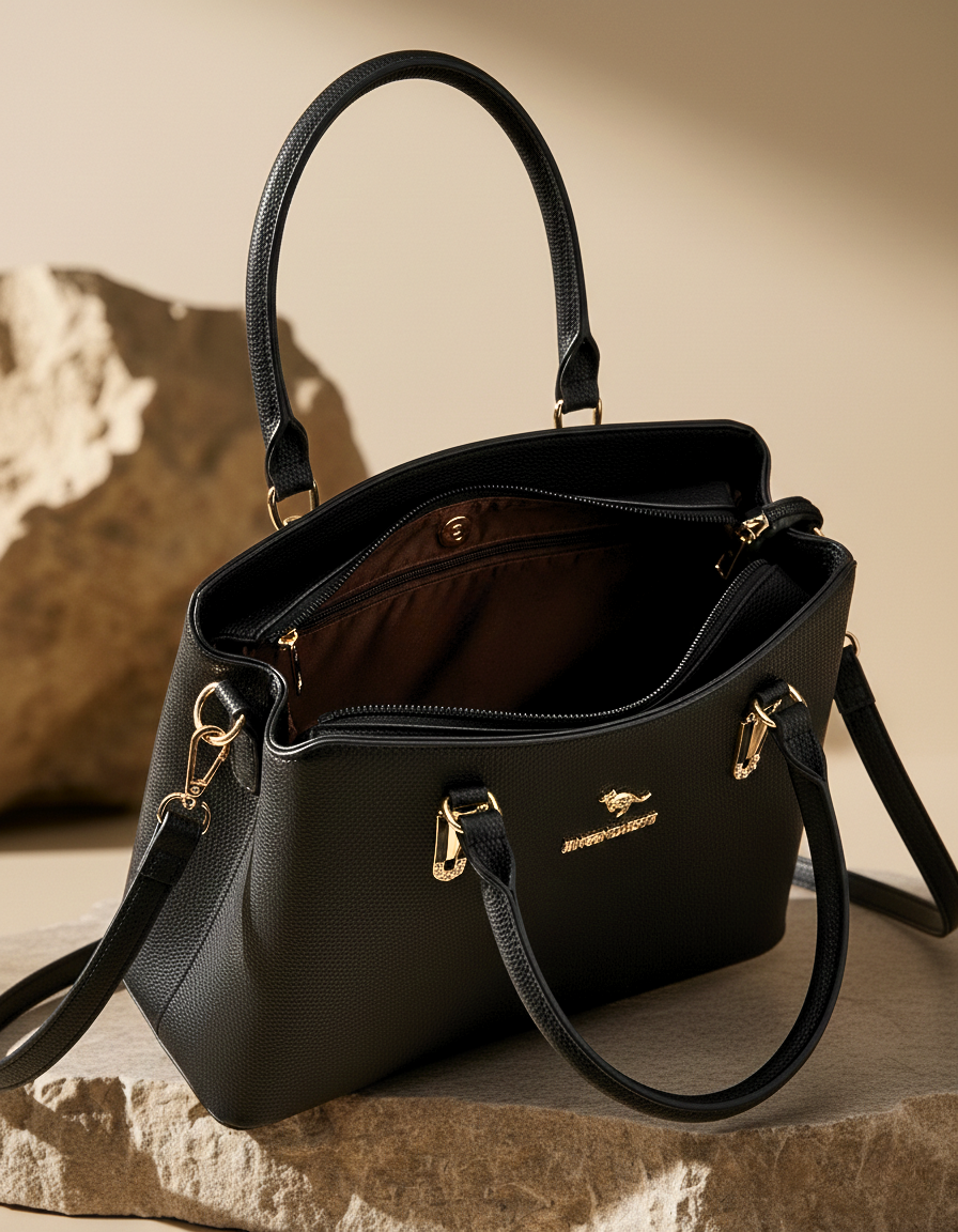 Executive Pebbled Leather Satchel 967 BK