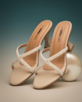Pearl Embellished Sculptural Heels 507 F