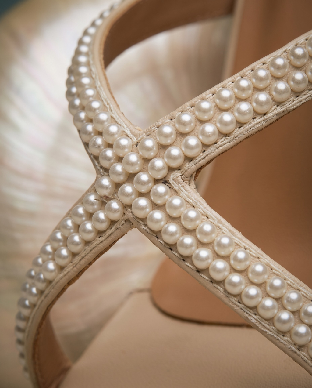 Pearl Embellished Sculptural Heels 507 F