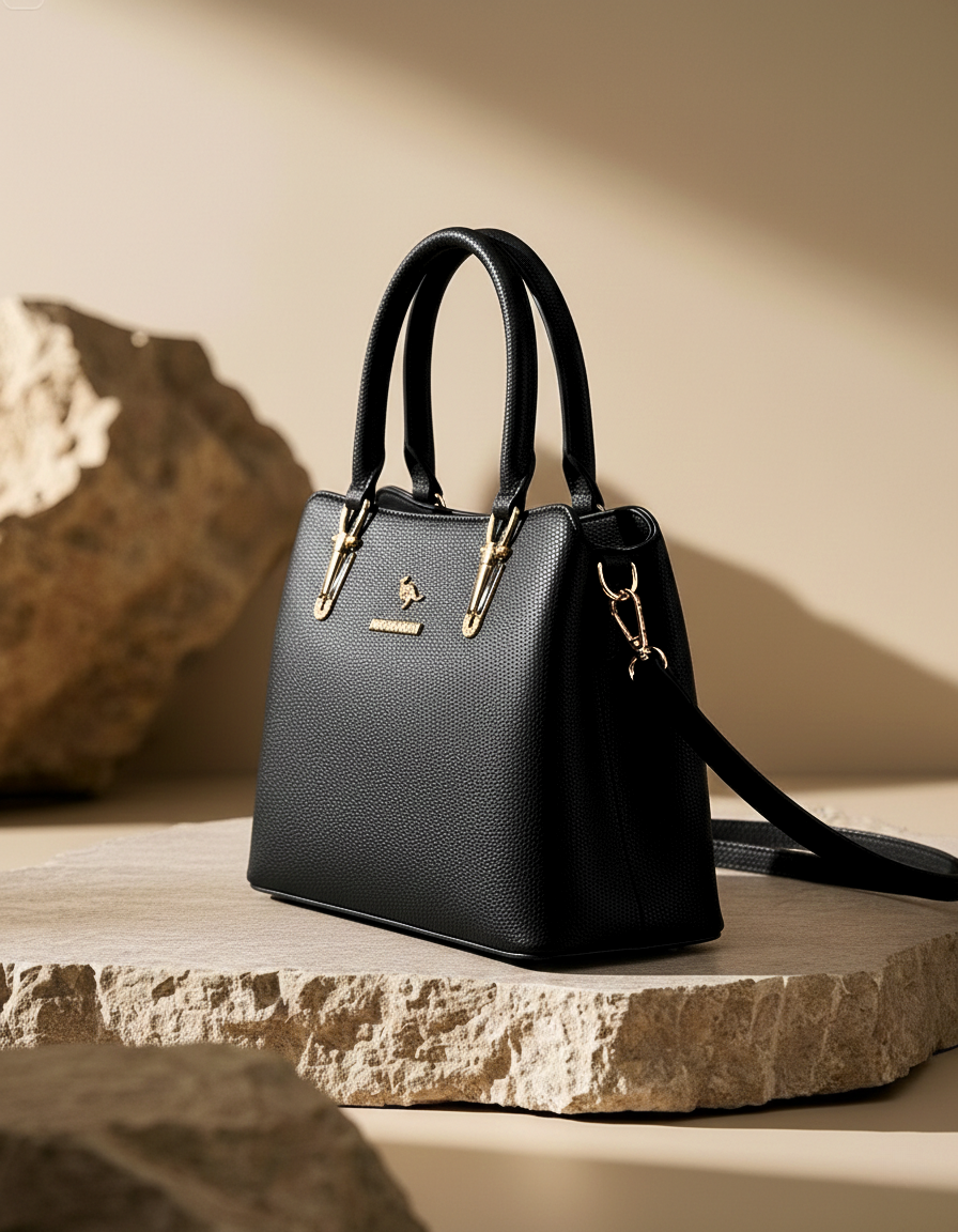 Executive Pebbled Leather Satchel 967 BK