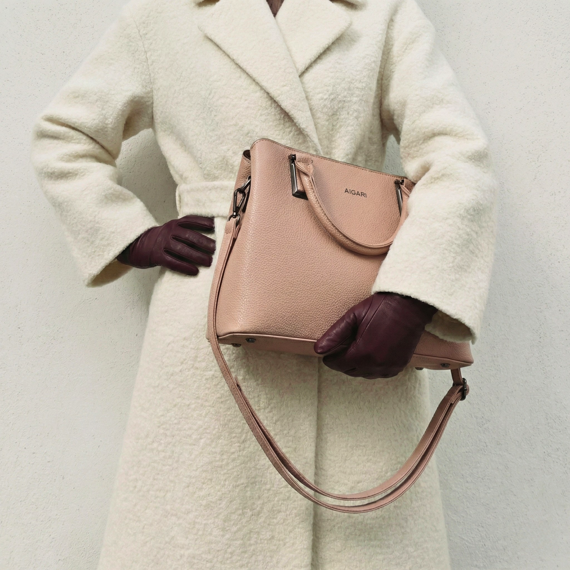 Classic Pink Textured Leather Tote 961 PN